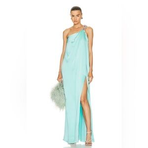 NWT Stella McCartney Falabella Crystal Gown in Aquamarine Italian 38